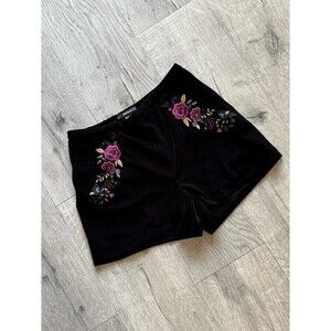 Velour Embroidered Shorts Forever 21 Women’s Size Small